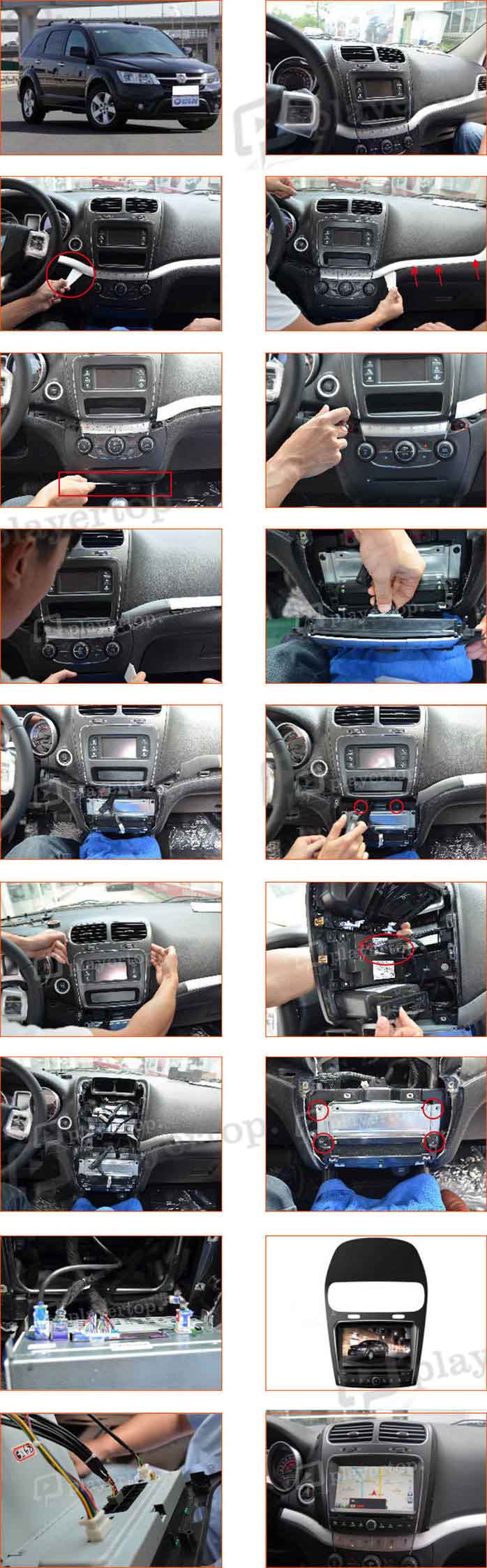 installation autoradio fiat freemont 2008